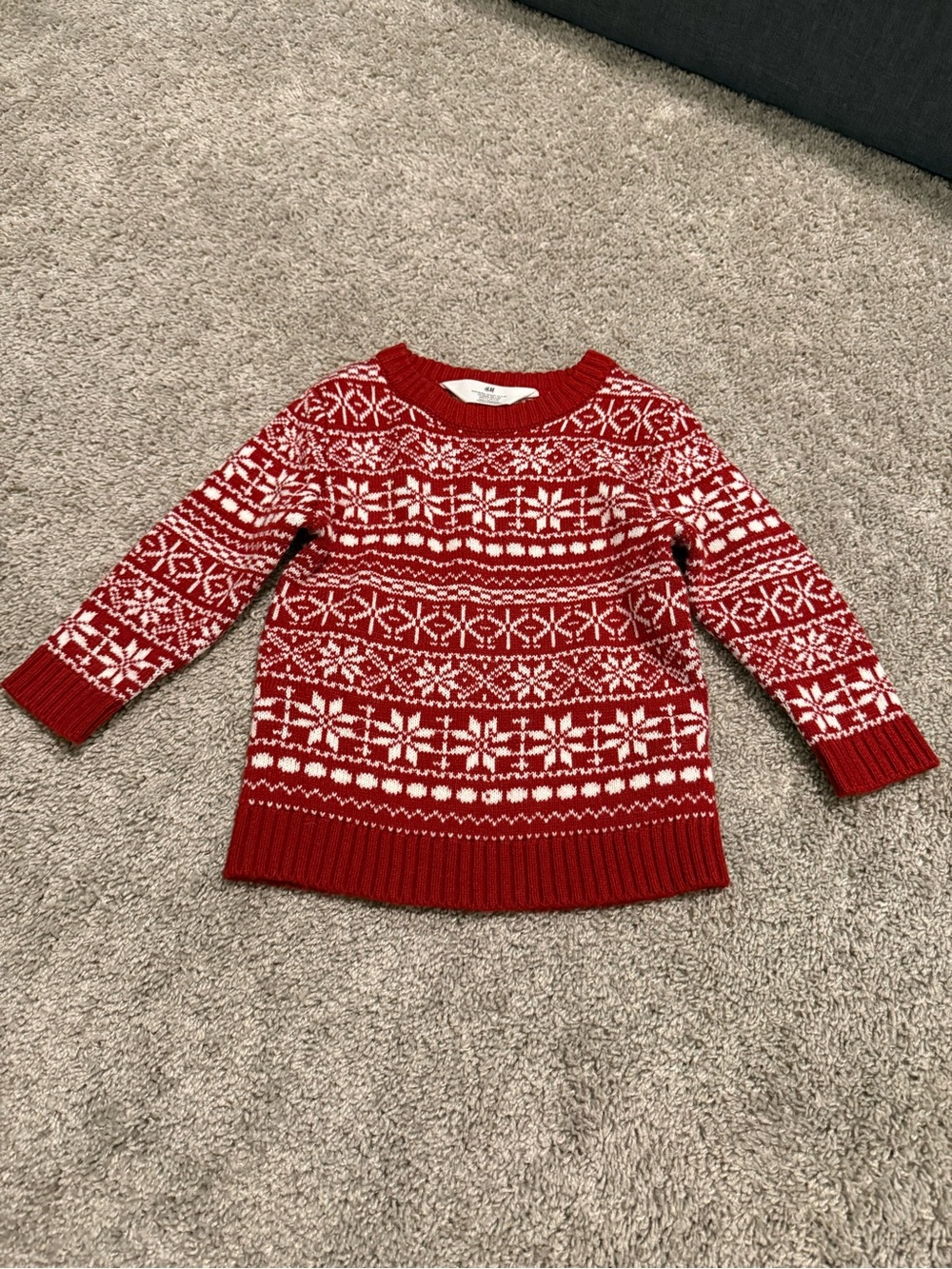 H&M Red and White Fair Isle Knit Sweater - Kids